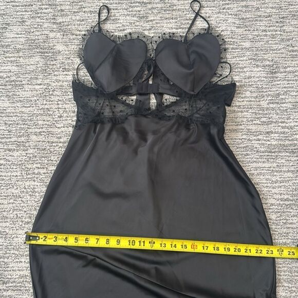 NWT For Love And Lemons Val Maxi Dress in Black XL Revolve Hearts - Picture 11 of 14